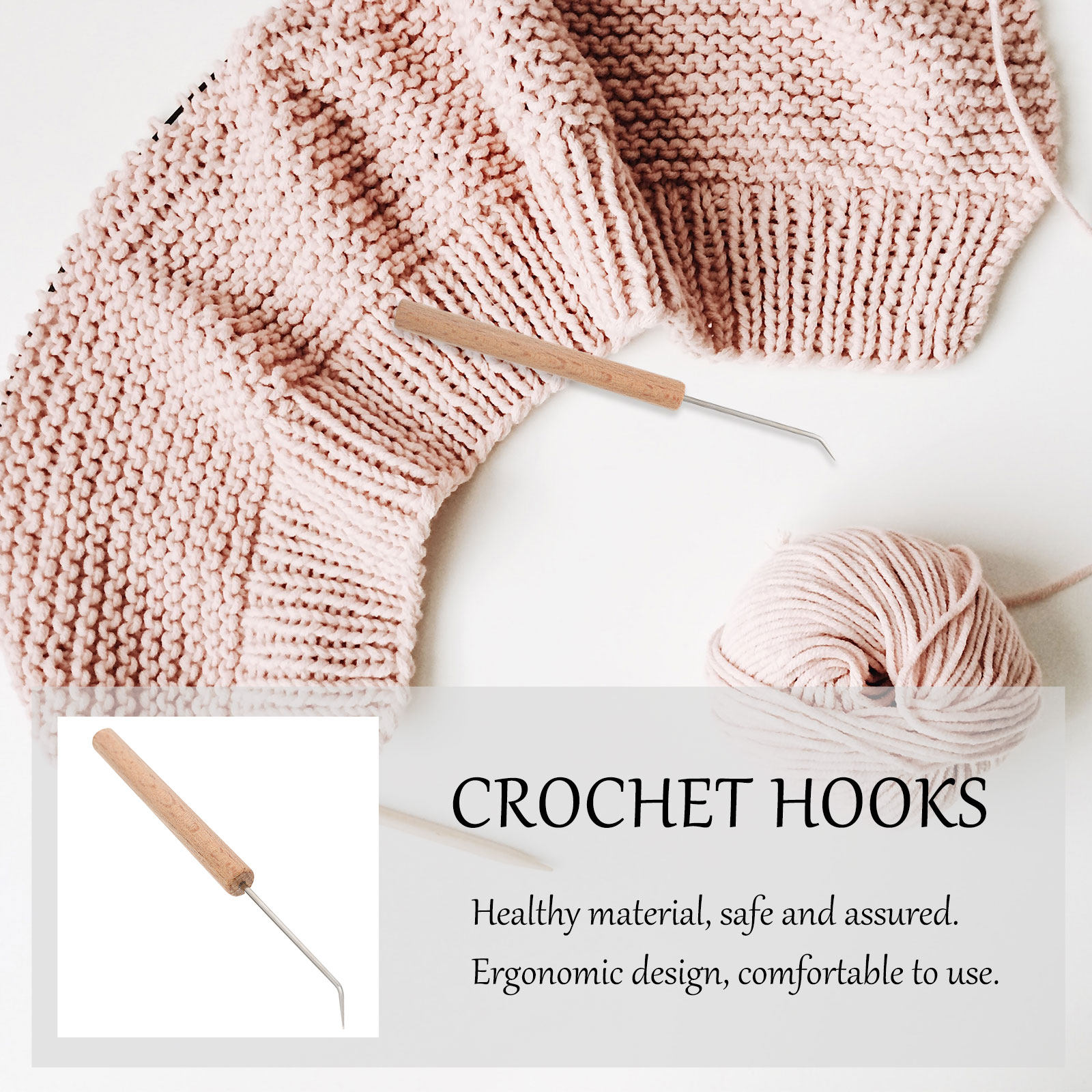 1 Set Alat Merajut Kait Rajut  - Wooden Crochet Hooks Ergonomic Handle ulasan dan harga