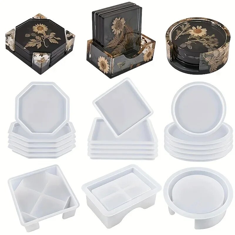 Set cetakan Resin Coaster term - Silicone Epoxy Resin Molds Set ulasan dan harga