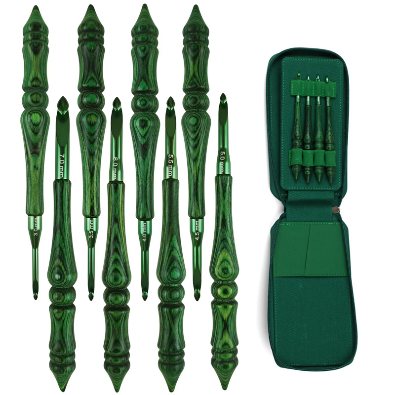 8 Buah Set Jarum Rajut 3,0-7,0 - Wooden Crochet Hooks Ergonomic Handle ulasan dan harga