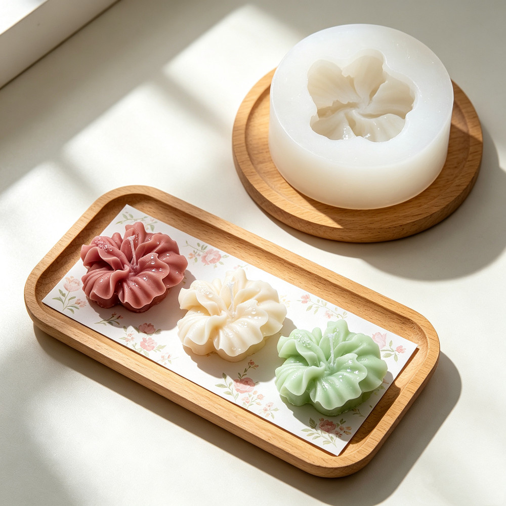 2 Buah Cetakan Lilin Bunga Hib - Silicone Epoxy Resin Molds Set ulasan dan harga