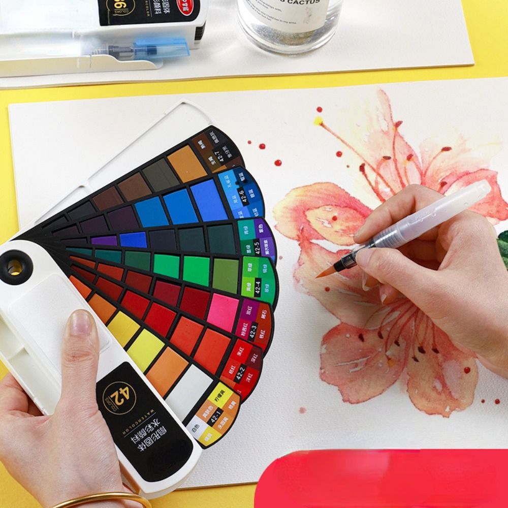 Set Cat Air Lipat dengan Kuas  - Watercolor Paint Set Solid Pigment ulasan dan harga
