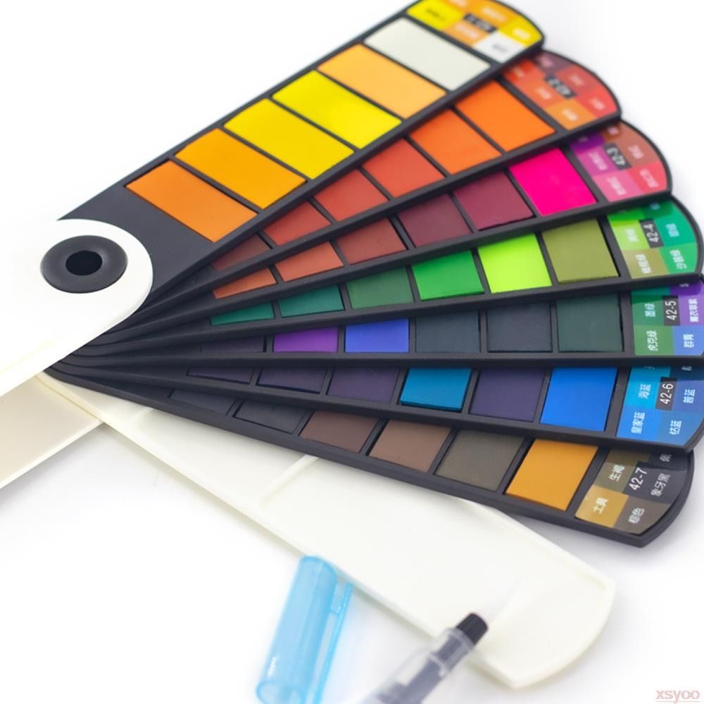 Set Cat Air Lipat dengan Kuas  - Watercolor Paint Set Solid Pigment ulasan dan harga
